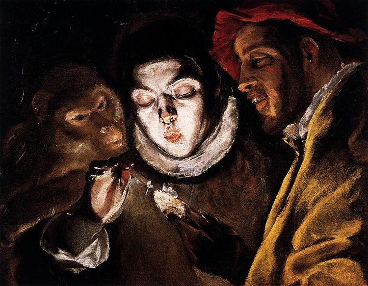 El Greco Allegory with a Boy Lighting a Candle in the Company of an Ape and a Fool oil painting image